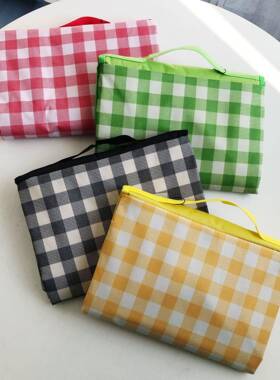 爆款货号22F077新款户外休闲便携可折叠防水格子野餐垫