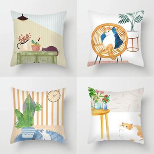 爆款绒布桃皮绒卧室猫咪爆款家居用品绒布抱枕侧睡沙发柔软懒人北