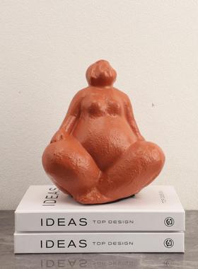 爆款欧式创意抽象棕色笑脸人物雕塑摆件客厅卧室玄关电视柜家居装