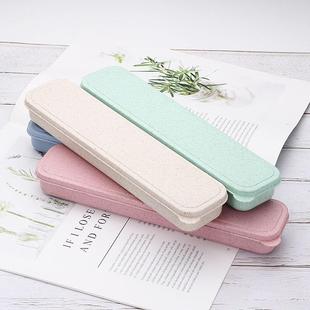 爆款便携餐具盒子空单人学生外带旅行小麦秸秆筷子勺子叉子韩式收