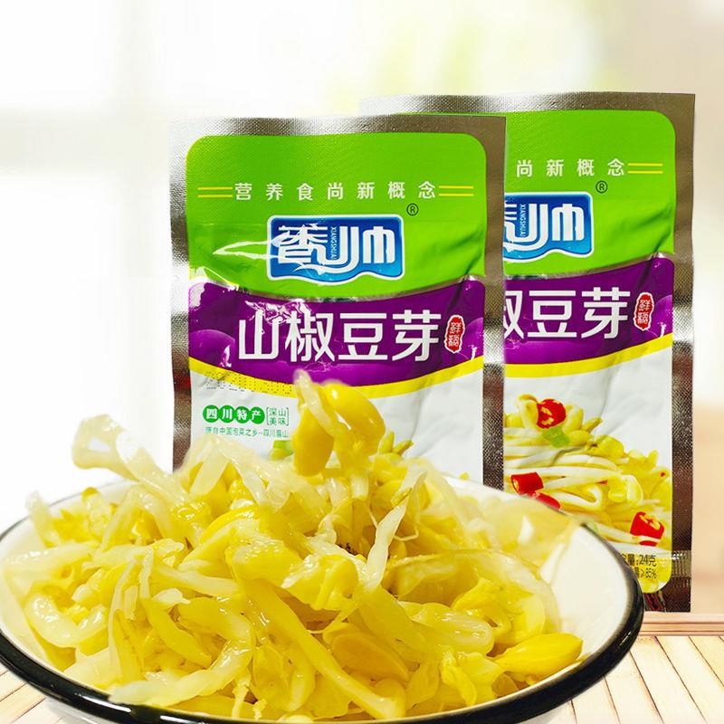 香帅山椒泡椒豆芽香辣爽脆黄豆芽开袋即食美味休闲零食下饭莱小吃