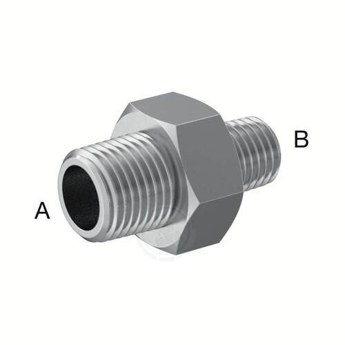 NPT Male 微型耐中压300不锈钢变径六角外丝直通 1116P239