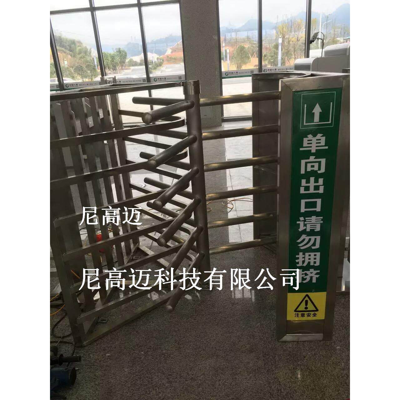 车站疏流状半高转闸门 火车站进站排队单向旋转门全高矩形单向门