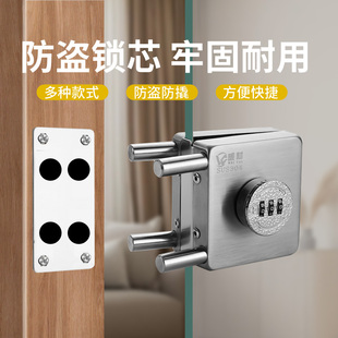 地弹门锁玻璃门锁双门单门免开孔商铺玻璃锁地锁推拉双开门锁具