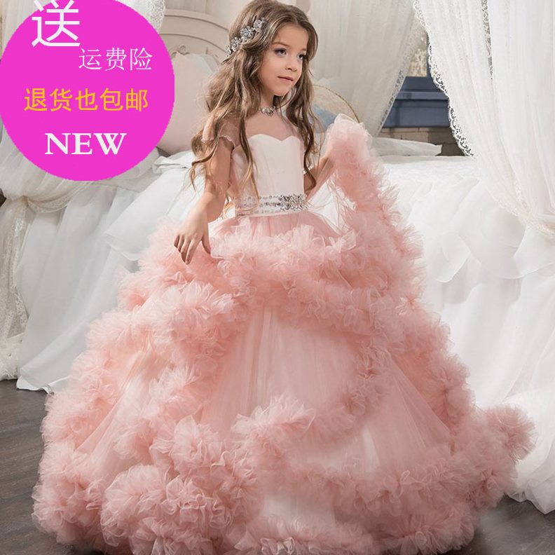 长裙女拖地蓬蓬裙新款童模特婚纱晚礼服演出服儿童公主裙花童走秀