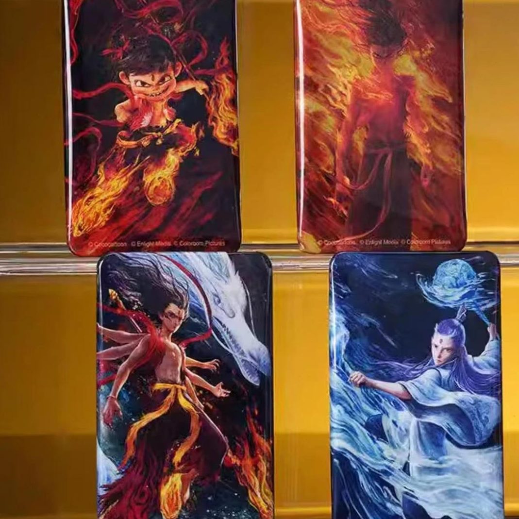 高色纸敖丙吧唧马口童反光徽章之魔颜值闹海装饰铁哪吒哪吒小卡