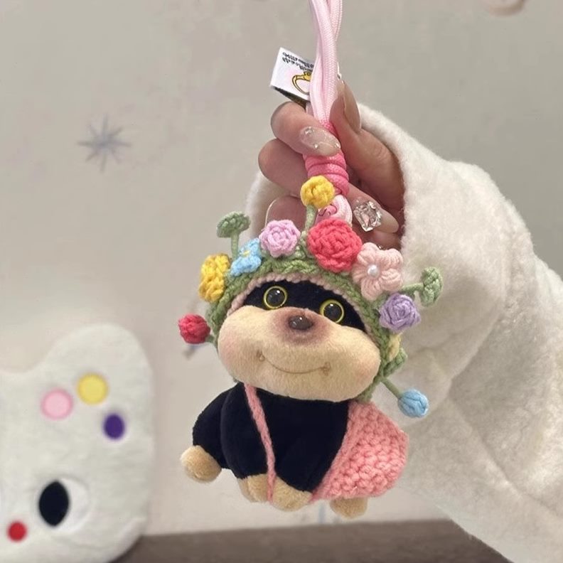 簪包挂汽车钥匙扣饰玩偶毛绒挂件花送礼创意娃娃物可爱蜜蜂小狗包