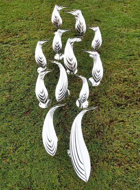 不锈钢鱼群摆件 售楼部水池水景装饰鱼 园林造景镂空鱼金属工艺品