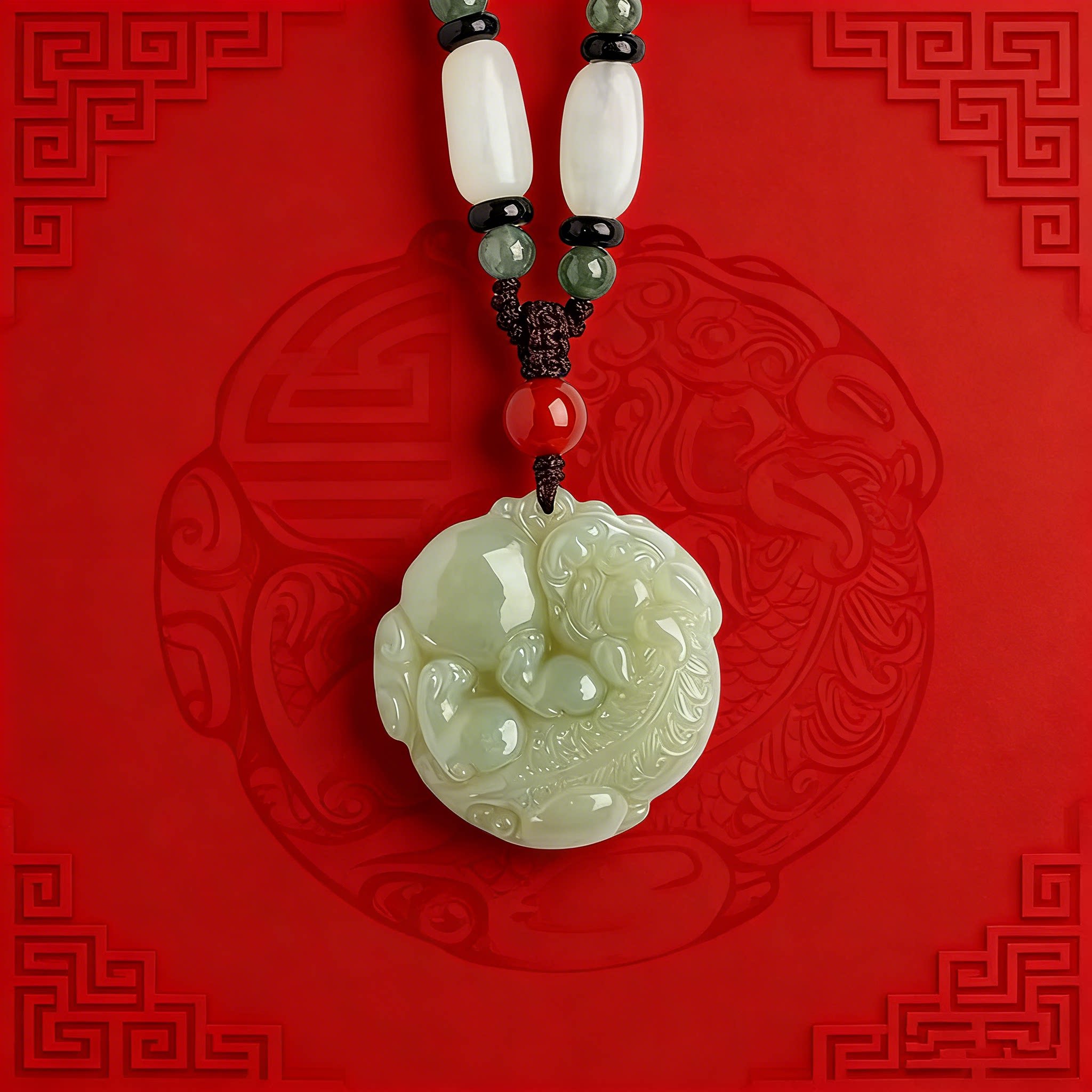 天然和田玉双面貔貅吊坠男女款本命年玉石玉坠玉佩青白玉挂件项链