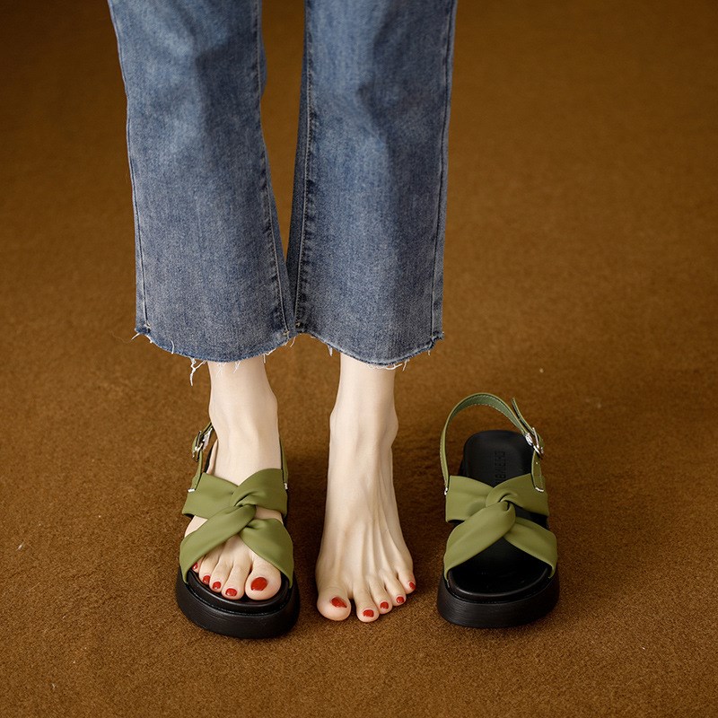 厚底松糕b凉鞋女2024新款夏季网红超火仙女风时尚外穿百搭增高小