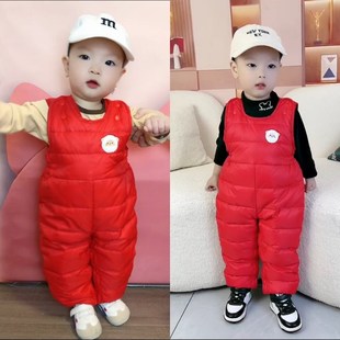 加厚外穿90羽 轻薄柔保暖婴幼儿男女冬季 新款 宝宝抱婴袋连身羽绒裤