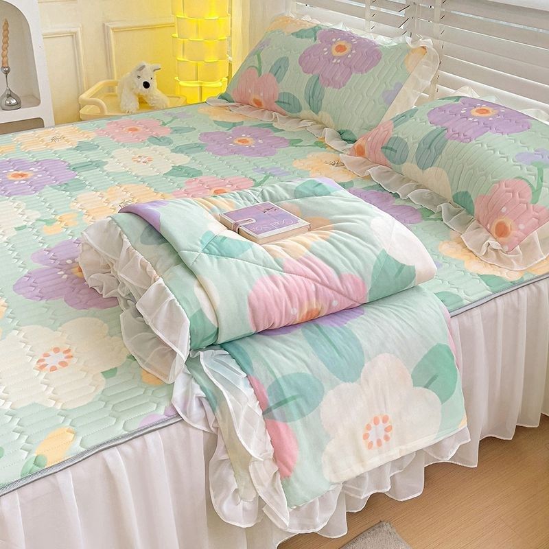 乳胶凉席夏被四件套床裙款夏季冰丝席三件套可机T洗空调席薄软席,床上用品,乳胶席,淘宝优惠券,粉丝福利购,淘宝优惠卷