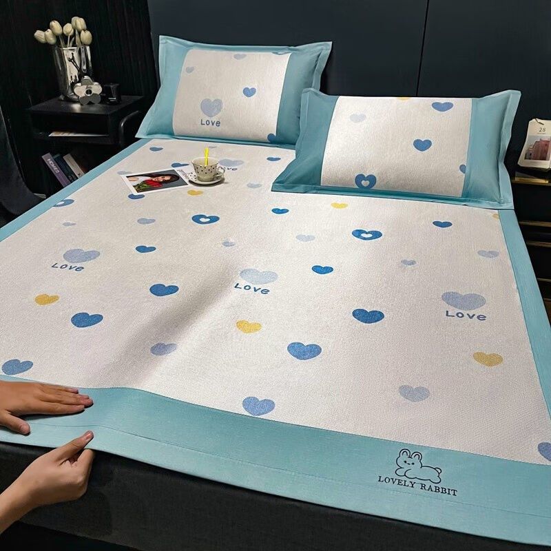 夏丝凉席可水洗套件三席子用床单垫子学生宿舍床单人可.折叠爱心,床上用品,冰丝席,淘宝优惠券,粉丝福利购,淘宝优惠卷