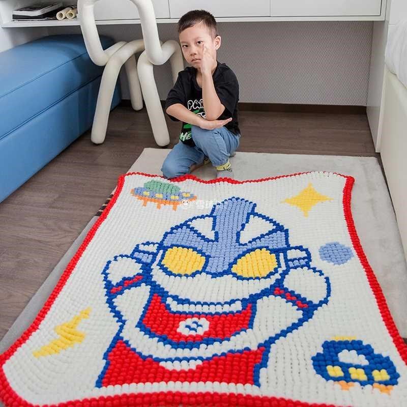 雪球粒diy手工编织凹材料包凸曼盖毯卡通儿童T保暖毛线球球毯,服饰配件/皮带/帽子/围巾,DIY编织材料包,淘宝优惠券,粉丝福利购,淘宝优惠卷