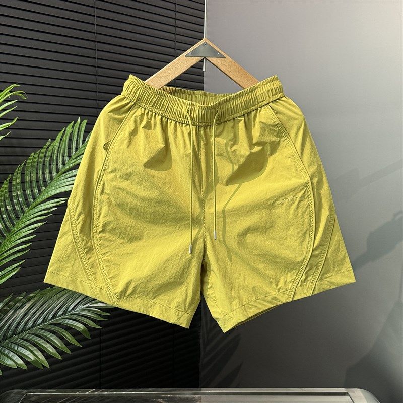 夏季薄款男士休闲短裤拉链口袋速干潮牌运动裤时尚百搭拼接四分裤