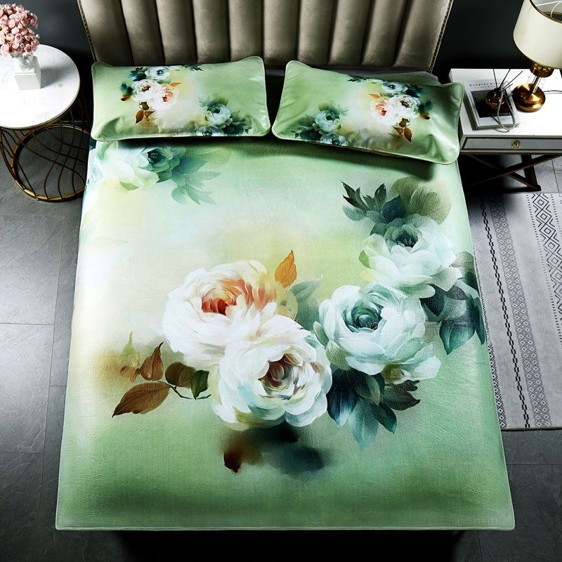 2023新款彩h绘牛皮席夏季水牛皮凉席子1米8三件套软1米5儿童沙发,床上用品,牛皮席,淘宝优惠券,粉丝福利购,淘宝优惠卷