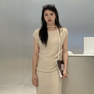 ariose·e艾诺丝瑾官方旗舰店2026夏针织上衣半身裙套装2295