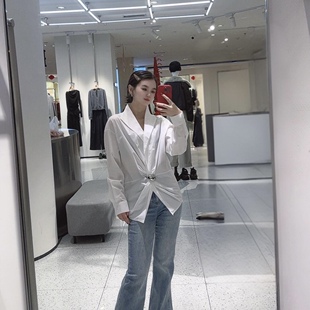 ariosee艾诺丝槿官方旗舰店2026年春新款系带收腰衬衫女BR501108