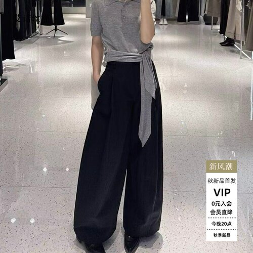 春新款直筒阔腿裤休闲裤女