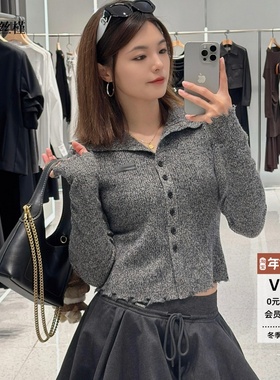 ariosee艾诺丝槿2025新款官方旗舰店冬绵羊毛衫针织开衫AR804171