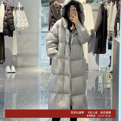 百搭宽松加厚中长款羽绒服外套女