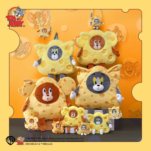 猫和老鼠华纳正版周边奶酪手机壳背夹斜挎手机夹扣挂绳挂脖绳装饰