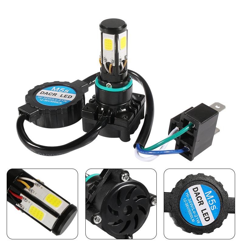 爆款厂家直销摩托车灯M5S电动车灯摩托车改装大灯远近光H4HS1