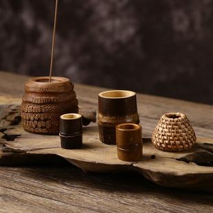 爆款老竹盖置竹根茶壶盖托竹制茶碗盖碗盖置茶道配件浙江茶具厂家