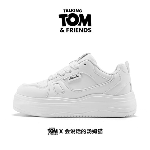 汤姆猫厚底增高板鞋情侣小白鞋