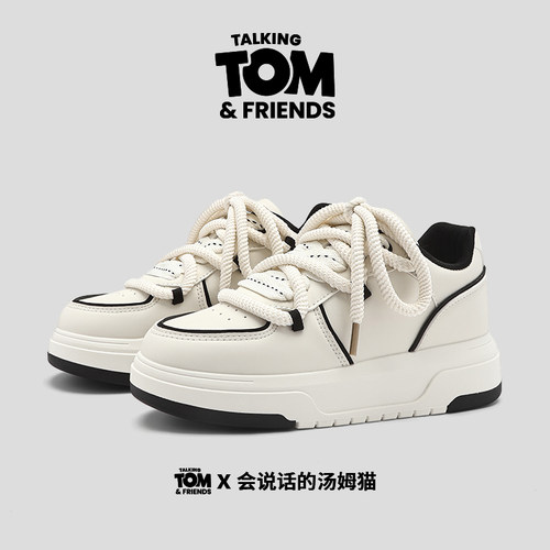 汤姆猫情侣春秋厚底增高板鞋