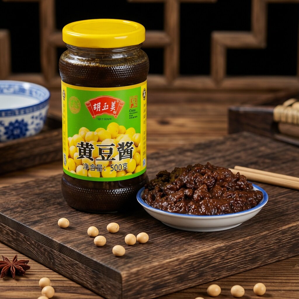 正宗安庆胡玉美黄豆酱500g辣黄豆酱拌面蘸料酱烧菜调味红烧酱豆酱