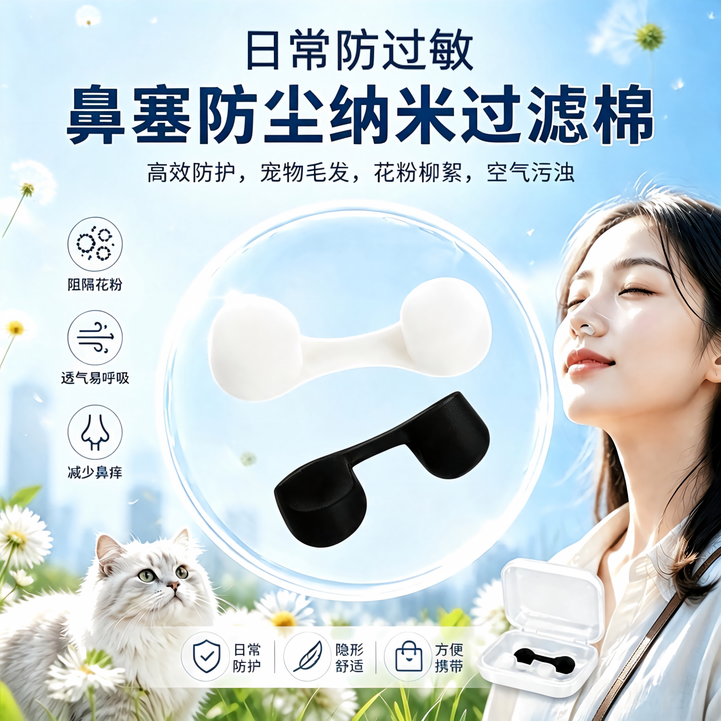 防过敏鼻塞防尘易呼吸四季通用口罩过滤器透气防重度粉尘花粉柳絮