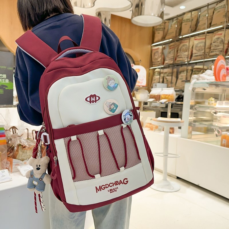 书包初中女生韩版小清新少女双肩包高级感小学生4-6年级轻便背包