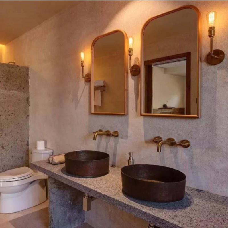 台上盆黄铜洗手盆防溅水加深台盆复古紫铜水盆方形定制艺术洗面盆