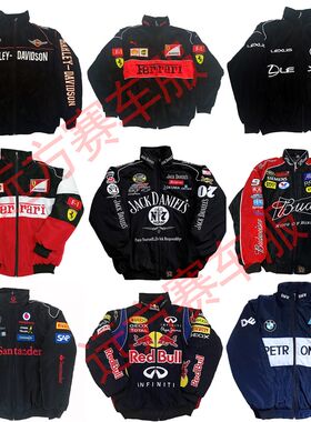 F1古着赛车服摩托车骑行服女棒球服美式复古O夹克男秋冬季棉服外