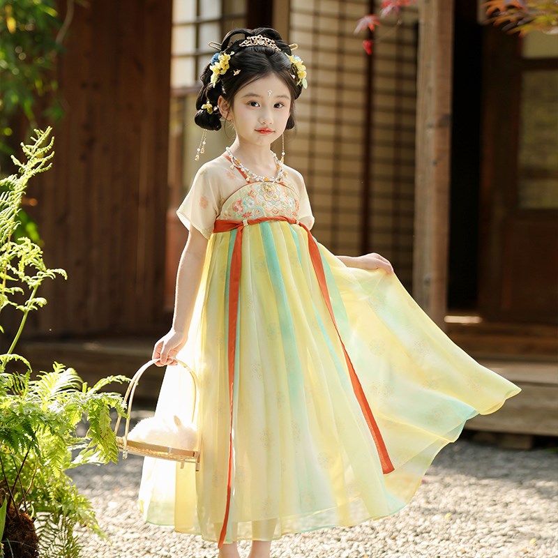 汉服女童夏季2025新款改良襦裙儿童古风超仙公主裙女孩国风连衣裙