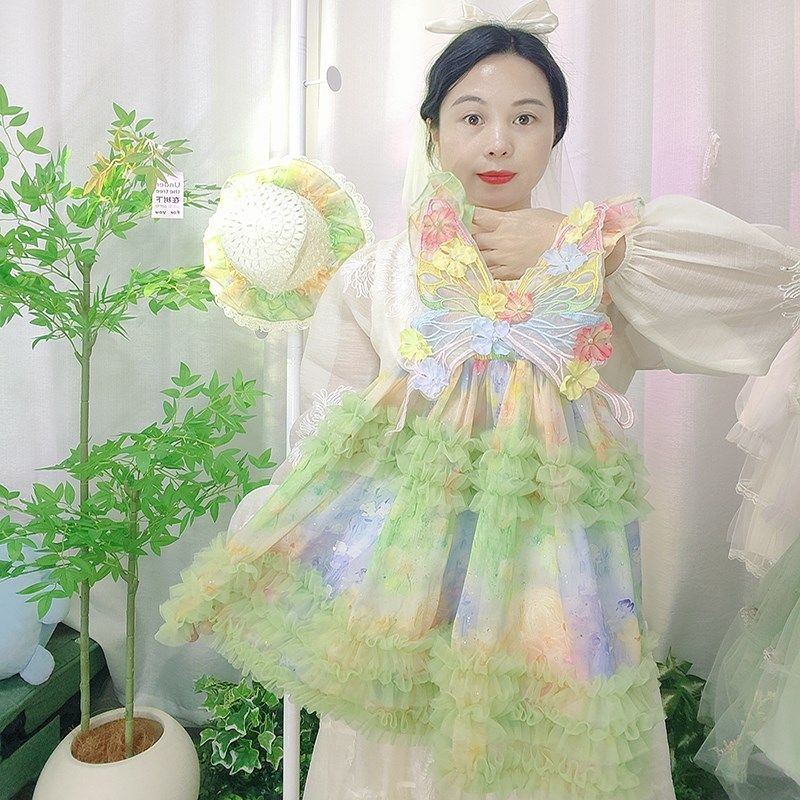 3-9岁女童公主裙夏装新款4岁小宝宝超仙连衣裙蓬蓬凸凸生日礼服裙