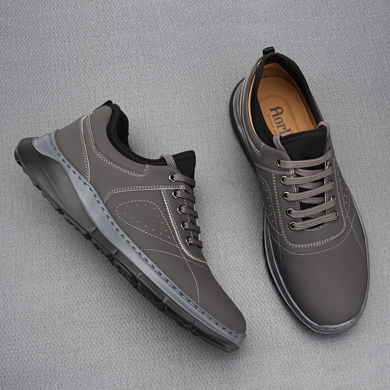 男士运动休闲鞋秋冬新款软底旅游鞋真皮跑步鞋男头层牛皮休闲皮鞋