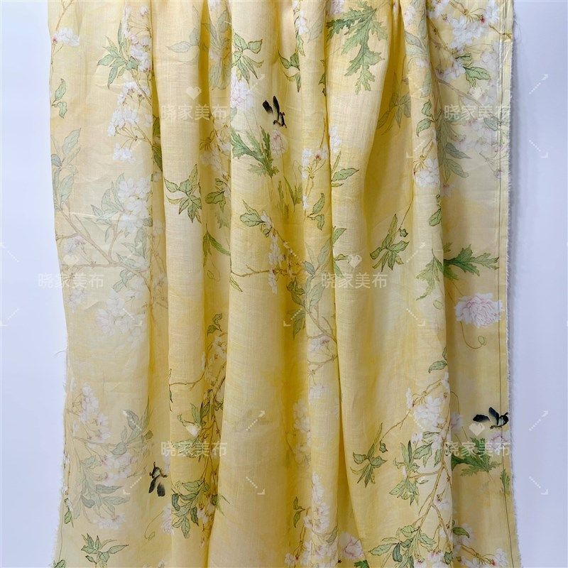 醉月 晓家100支纯苎麻布面料印花中式旗袍连衣裙小衫夏季服装布料,纺织面料/辅料/配套,面料/布类,淘宝优惠券,粉丝福利购,淘宝优惠卷