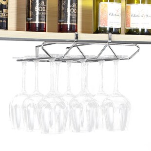橱柜红酒杯架倒挂架不锈钢免打孔沥水玻璃杯架悬挂葡萄酒杯吊杯架