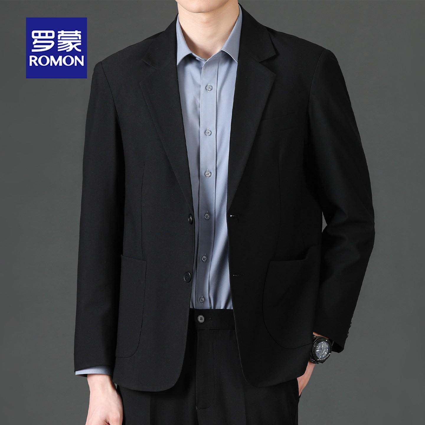 罗蒙休闲西装外套男士2026春秋季新款韩版修身正装小西服套装上衣