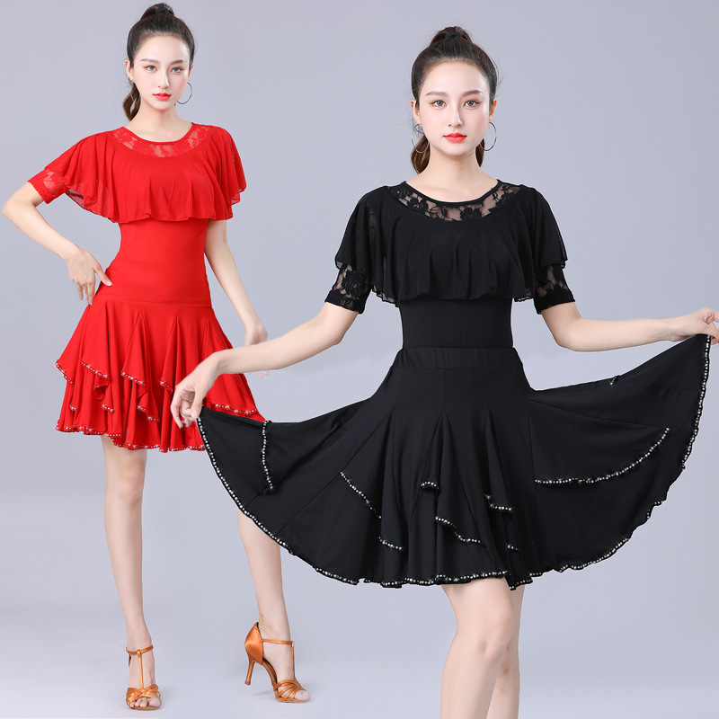 日本无印MUJIE广场舞服装拉丁舞服套装女成人新款舞蹈练功服大摆