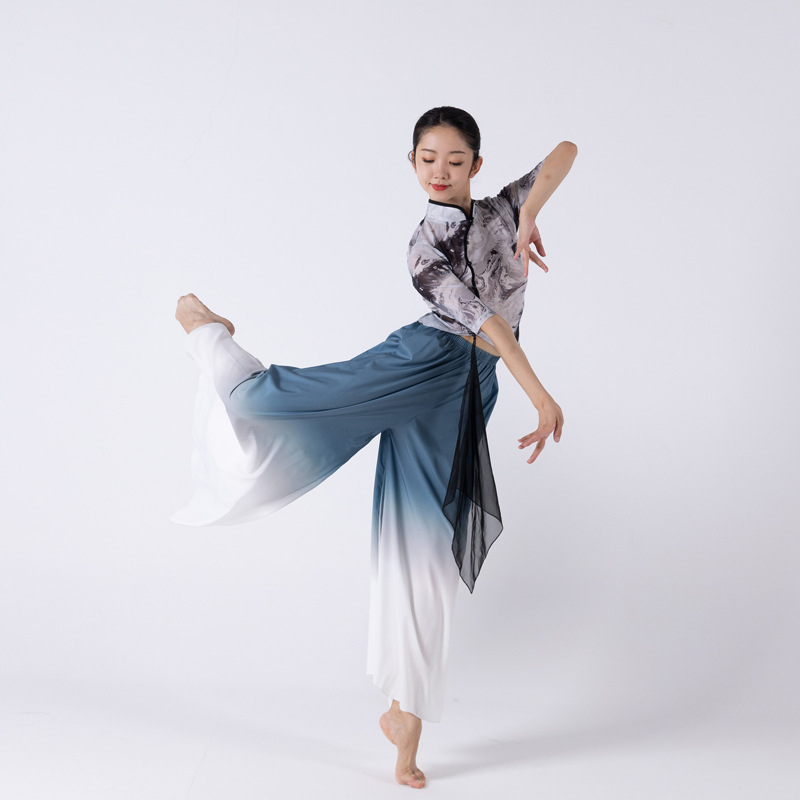 日本无印MUJIE古典舞蹈服装练功服女身韵形体纱衣气质改良旗袍上