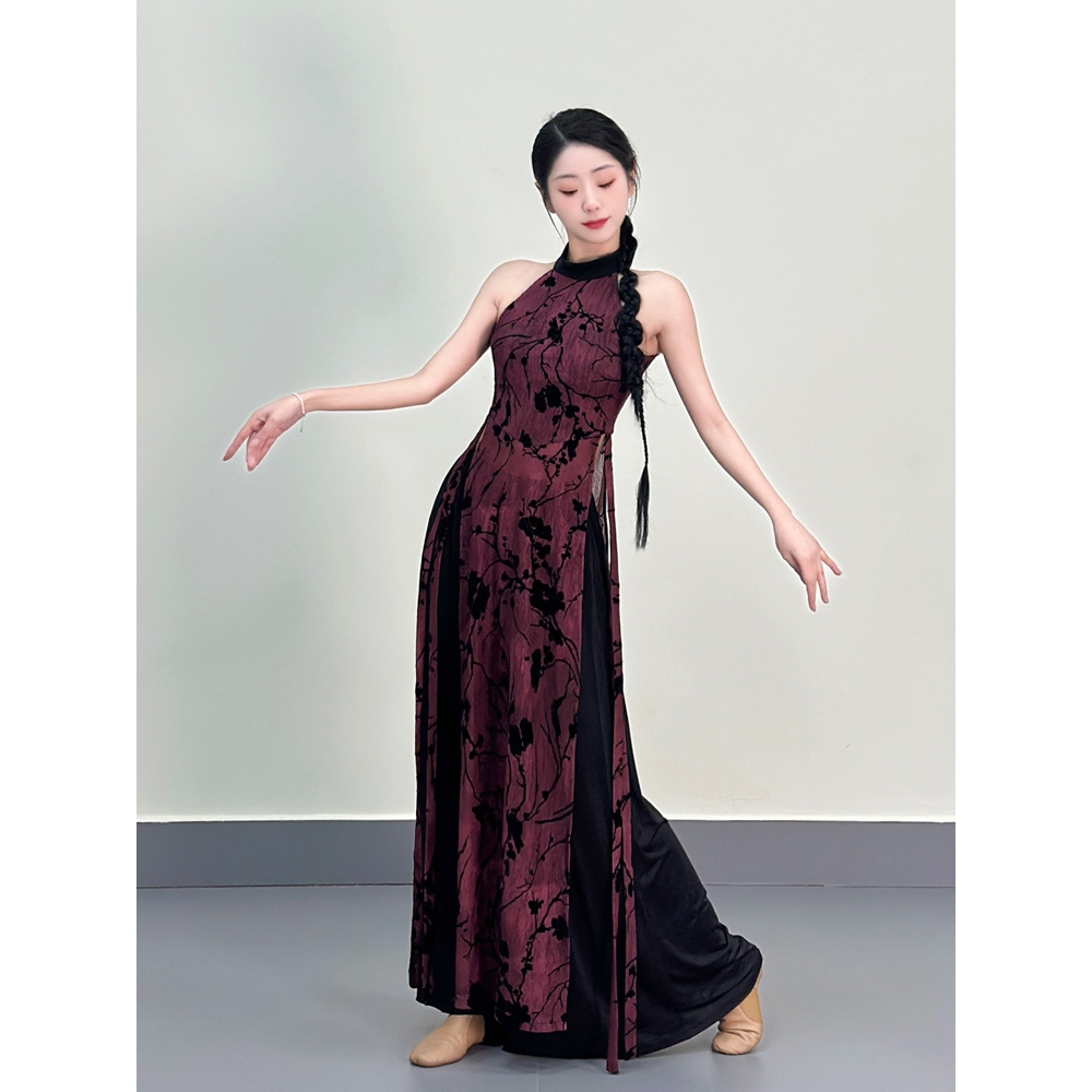 日本无印MUJIE新款古典舞蹈服新中式旗袍女表演出服练功服中国舞
