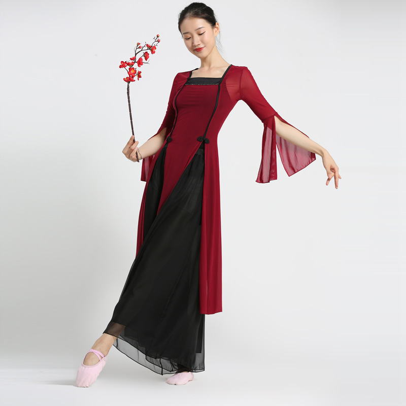 日本无印MUJIE古典舞蹈练功服仙女2021新款身韵纱衣表演出服中国