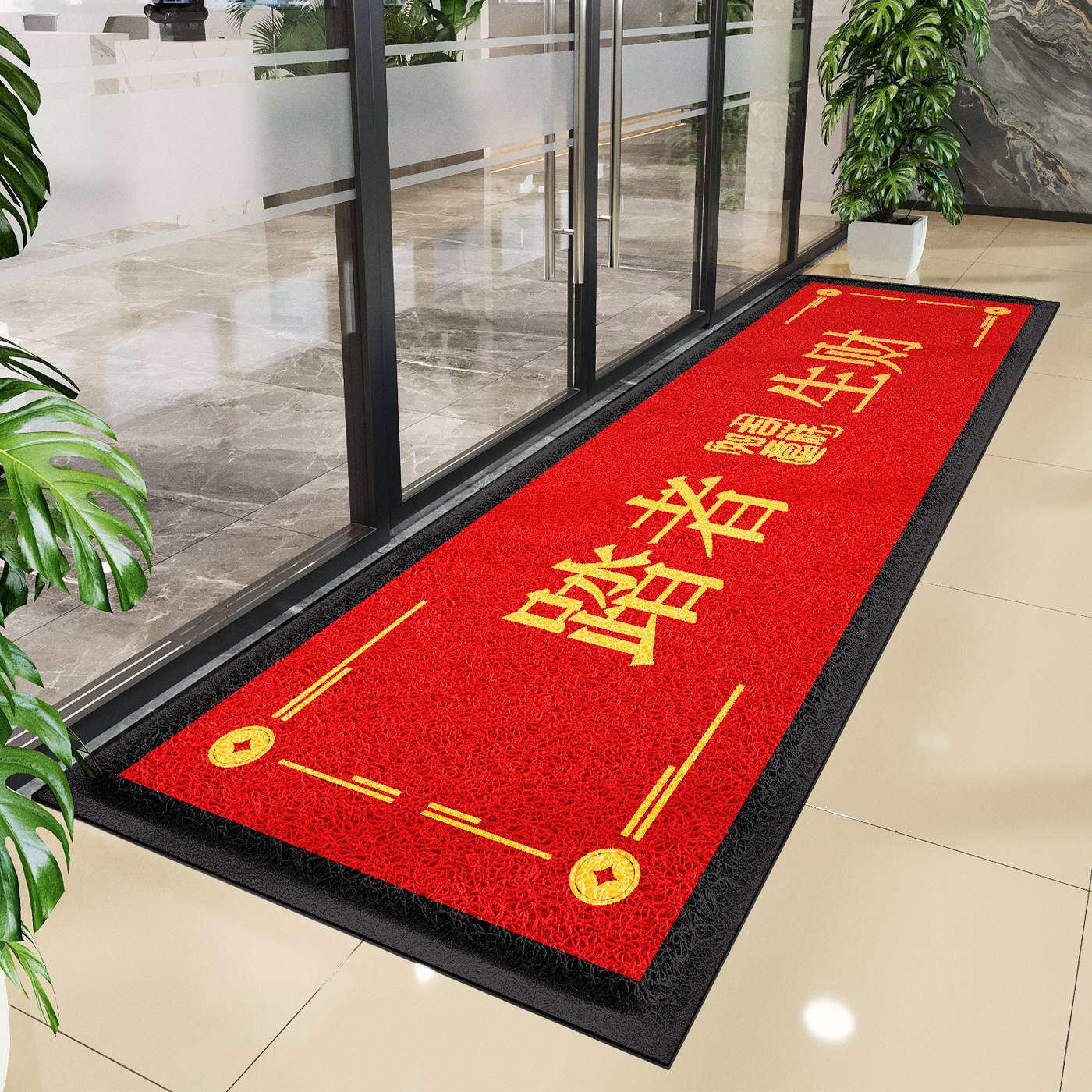 商用长条地毯定制店铺门口防滑室外迎宾地垫进门脚垫户外防水门垫