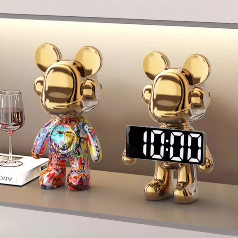 时钟摆件暴力熊轻奢摆饰客厅桌面办公室电视柜装饰高级家居装饰品,家居饰品,装饰摆件,淘宝优惠券,粉丝福利购,淘宝优惠卷
