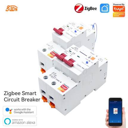 Zigbee智能断路器带电量统计空开手机远程控制涂鸦APP外贸