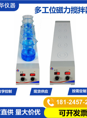 五联十联十五联多联磁力搅拌器HSHA-5D 实验室大容量磁力搅拌机
