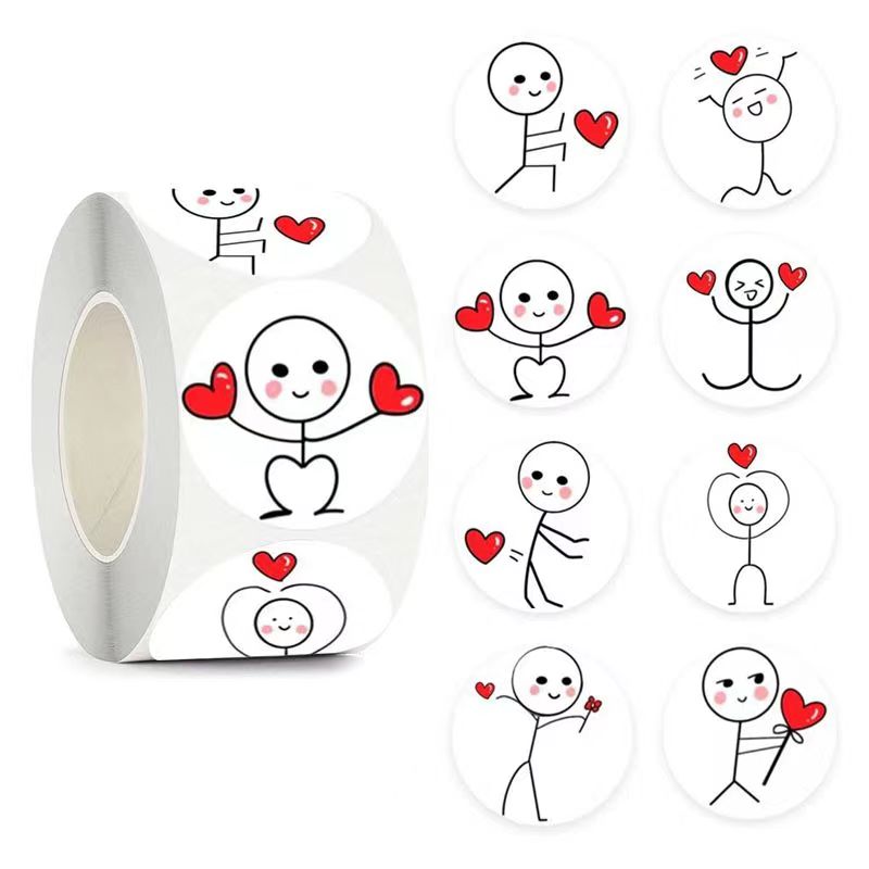 卡通可爱火柴人不干胶贴纸